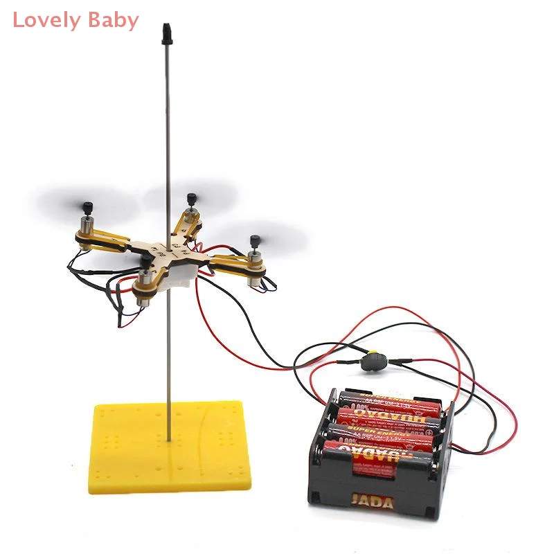 1 комплект, инструмент для обучения физике, сделай сам, 4-листная модель дрона, детская научная игрушка, игра-вертолет, обучающие игрушки-головоломки