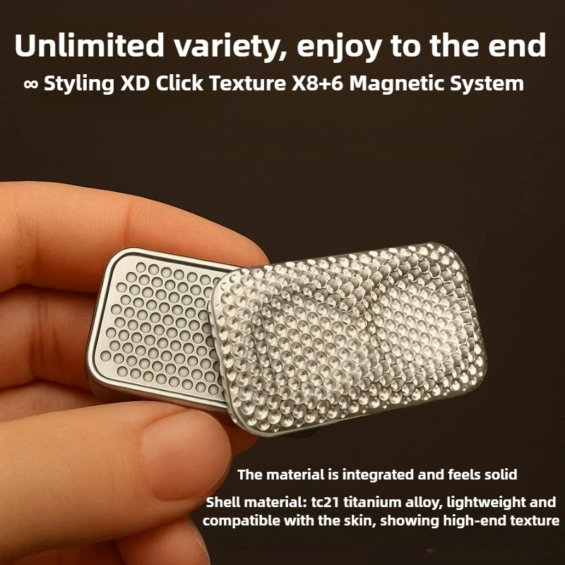 

Новинка 2025 года, супер неограниченное количество EDC из титанового сплава, необычная магнитная механическая металлическая нажимная пластина на кончиках пальцев, декомпрессионный рабочий стол