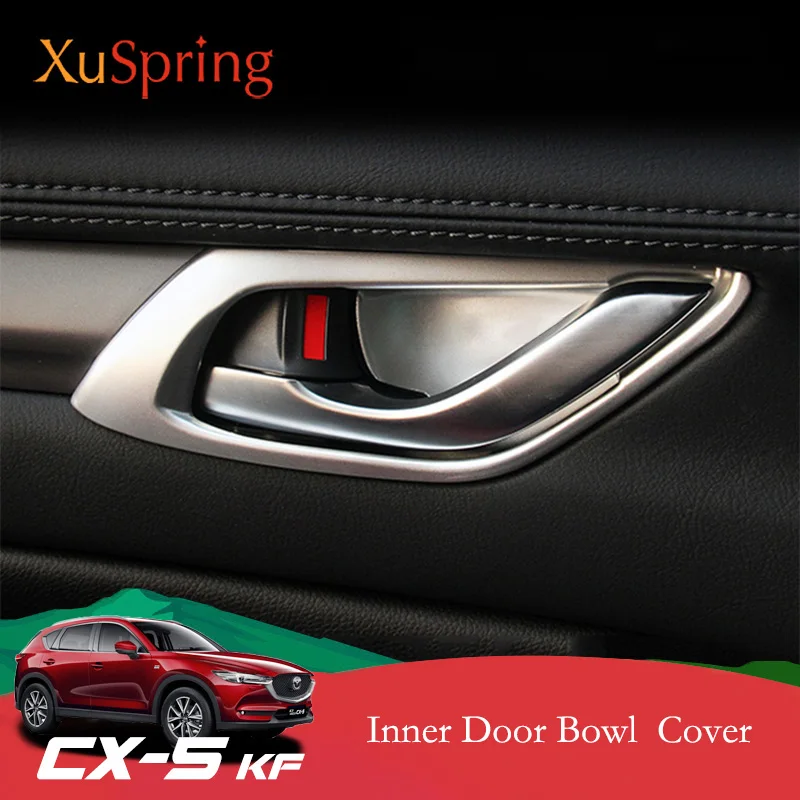 

For Mazda CX-5 2017-2021 2022 2023 2024 KF ABS Chrome Car Inner Door Bowl Garnish Interior Moulding Covers Refit Frame styling