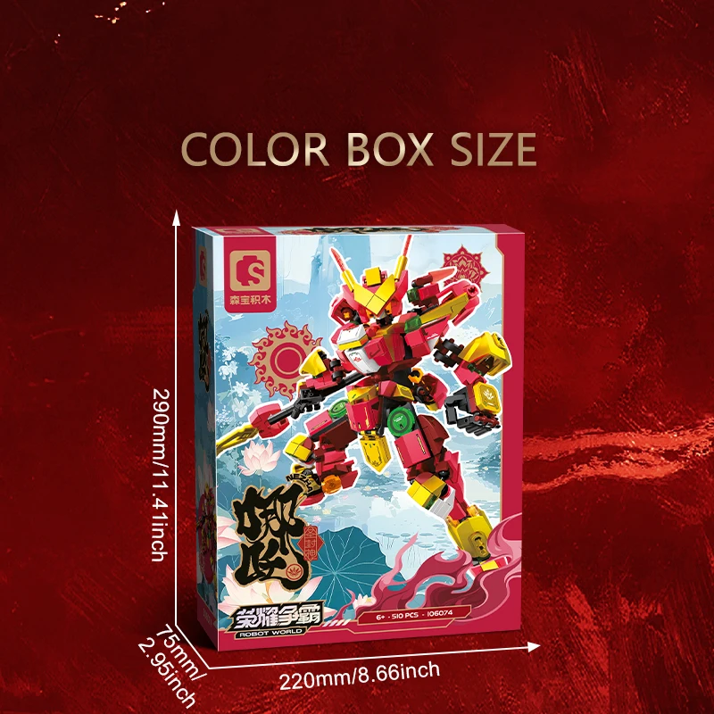 SEMBO BLOCK  Mechanic Series NeZha Transforming Mecha  Building Blocks  MOC Classic cartoon Movie Model Assembly Bricks Boy Toy