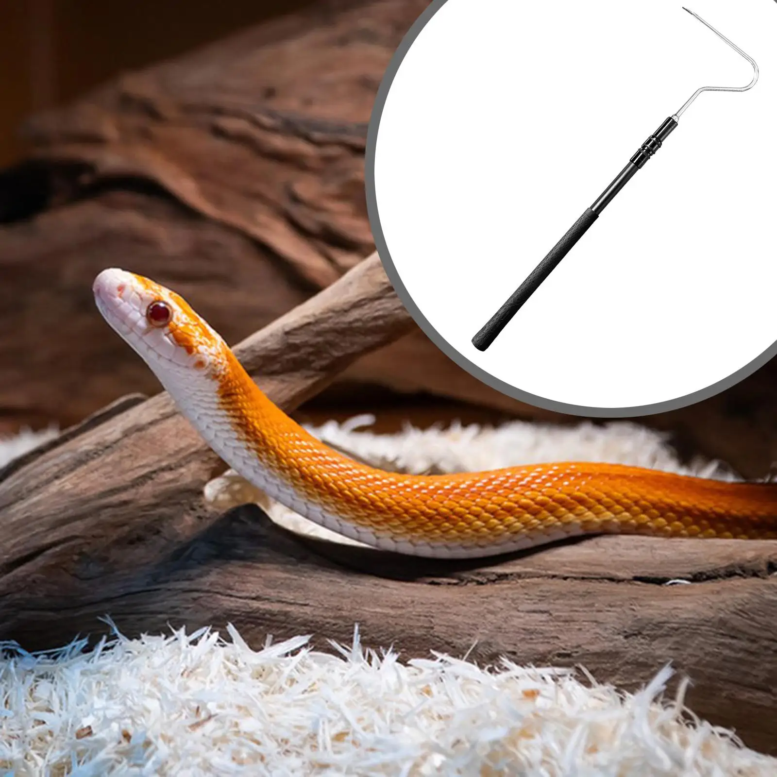 Snake Hook Portable Reptile Catcher Stick for Copperhead Rattlesnakes