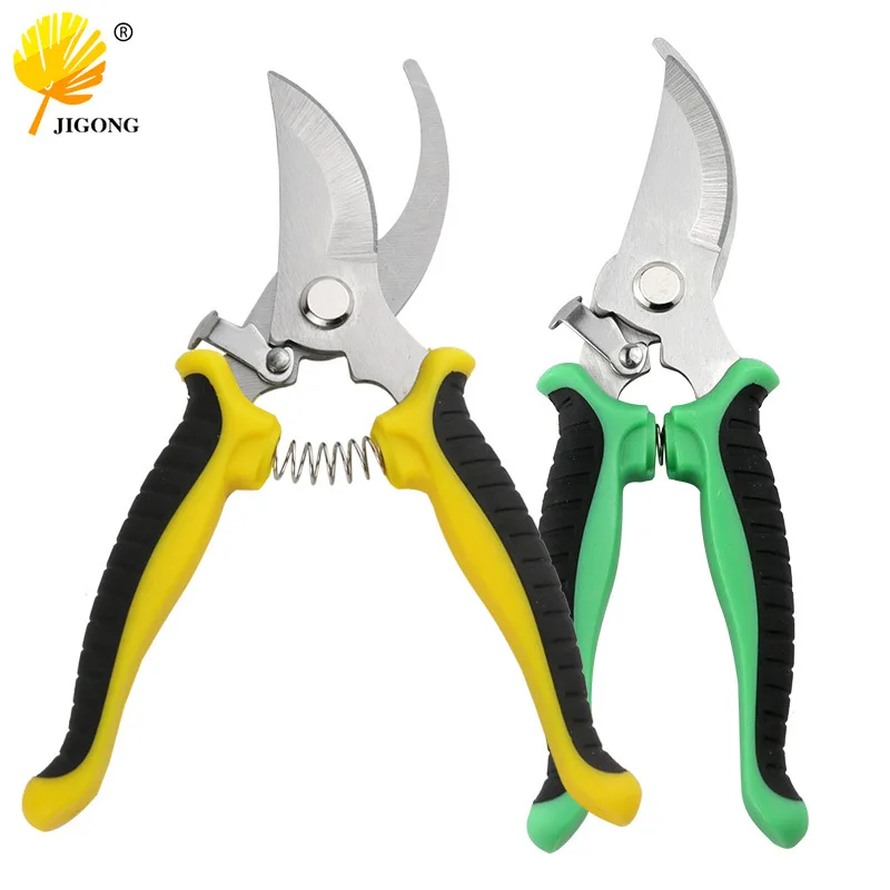 Garden fruit tree flower branch scissors, stainless steel curved cut garden pruning tools, fruit picking scissors gardening graf