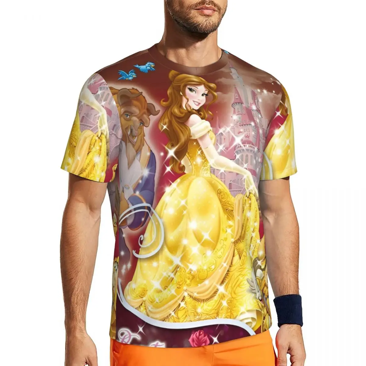 

Sportswear T-Shirt For Man Beauty And The Beast T-Shirts Trendy Cool Beach Tees O Neck Street Style Pattern Tops Birthday Gift