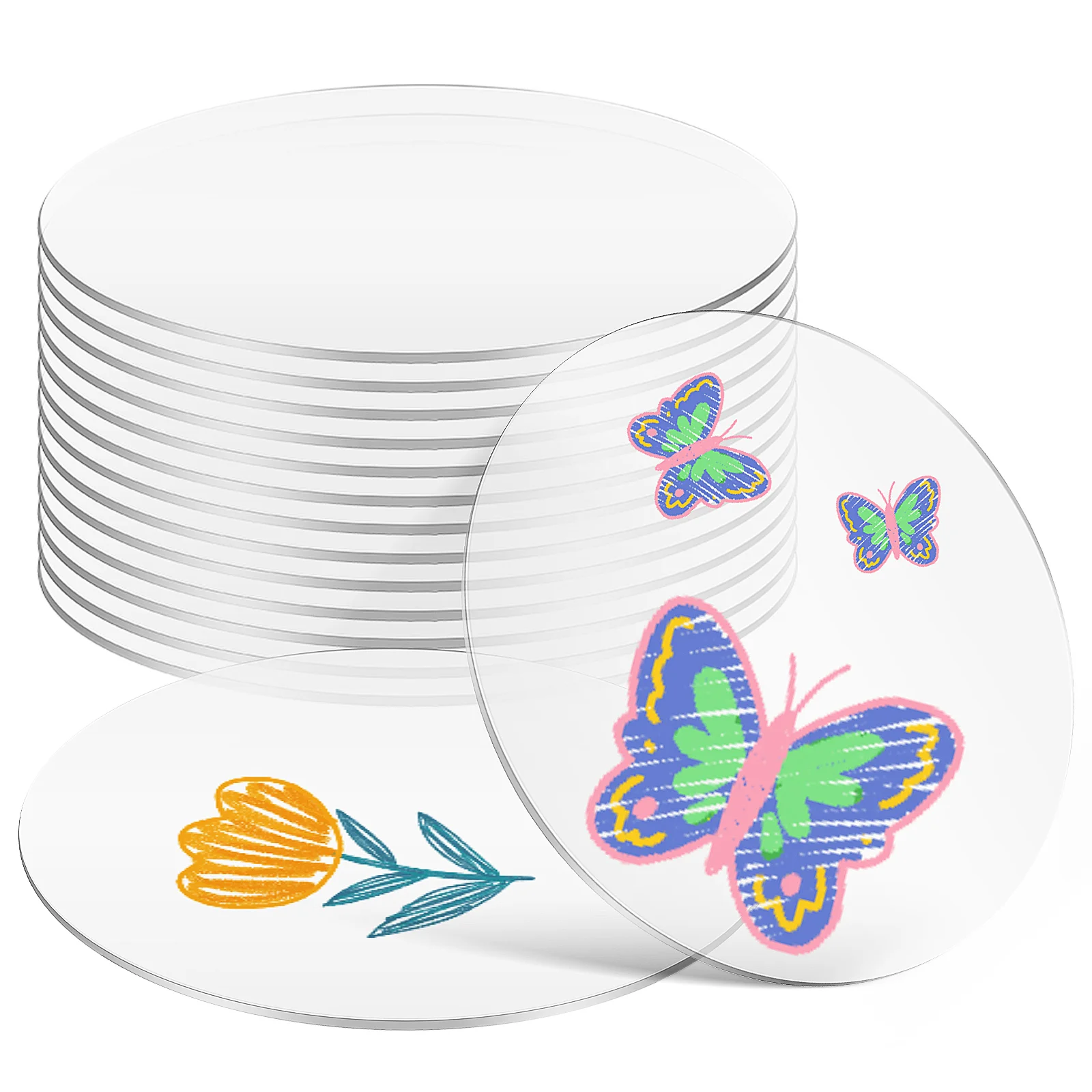 15 Pcs Accessories Flat Plate Transparent Acrylic Sheet Cake Boards Clear Ornaments