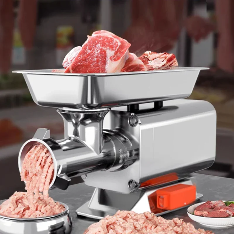 Commercial Electric Meat Grinder 1100W Commercial Sausage Stuffer Maker Stainless Steel Food Grinders for Industrial