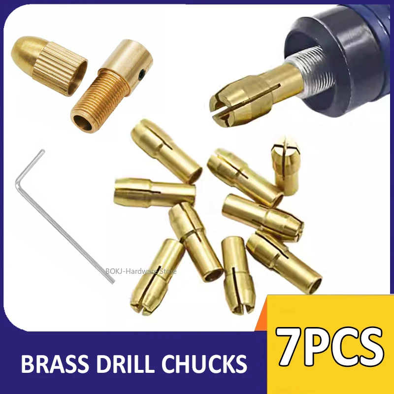 

1 комплект латунных мини-сверлильных патронов, электрическая дрель, самозатягивающийся сверлильный патрон