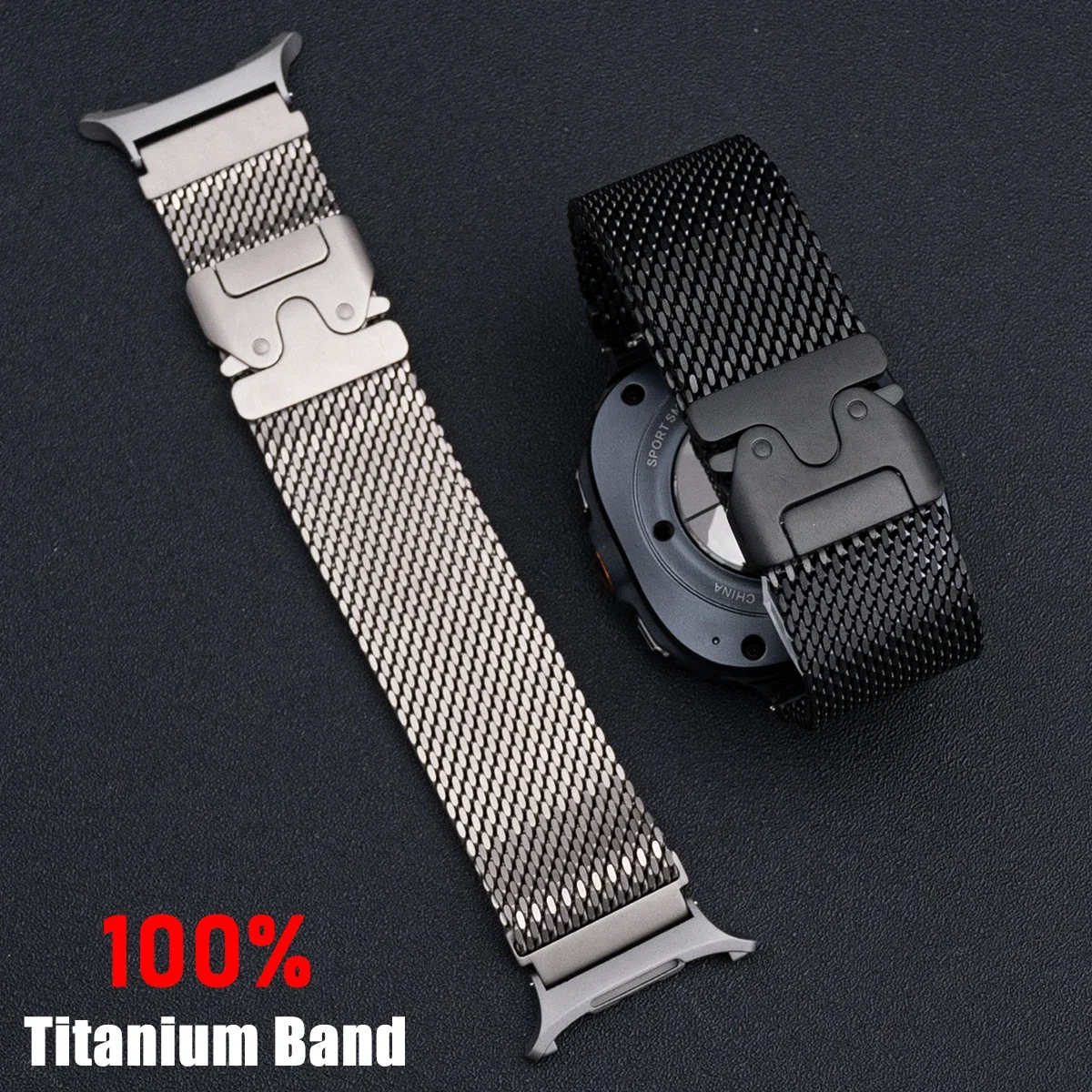 Reines Titan Milanese Offizielles Armband für Samsung Galaxy Watch Ultra/Ultra2 47mm Titanband für Galaxy Watch 7 Ultra Armband – Detail 5