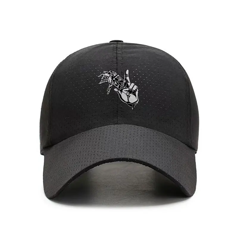 Hand Gesture Bird Graphic Quick Dry Baseball Cap Adjustable Breathable Sports Sun Hat