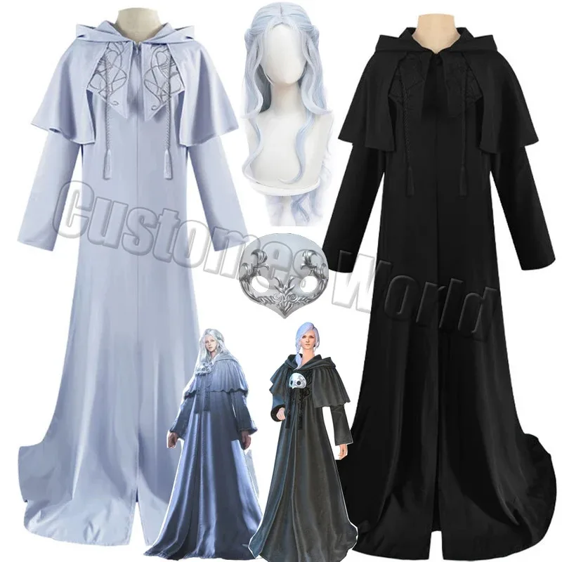 

Games Endwalker FFXIV FF14 Cosplay Costume Ancient Emet Selch Dresses Hythlodaeus Sophist's Robe INAL FANTASY XIV Wigs Halloween