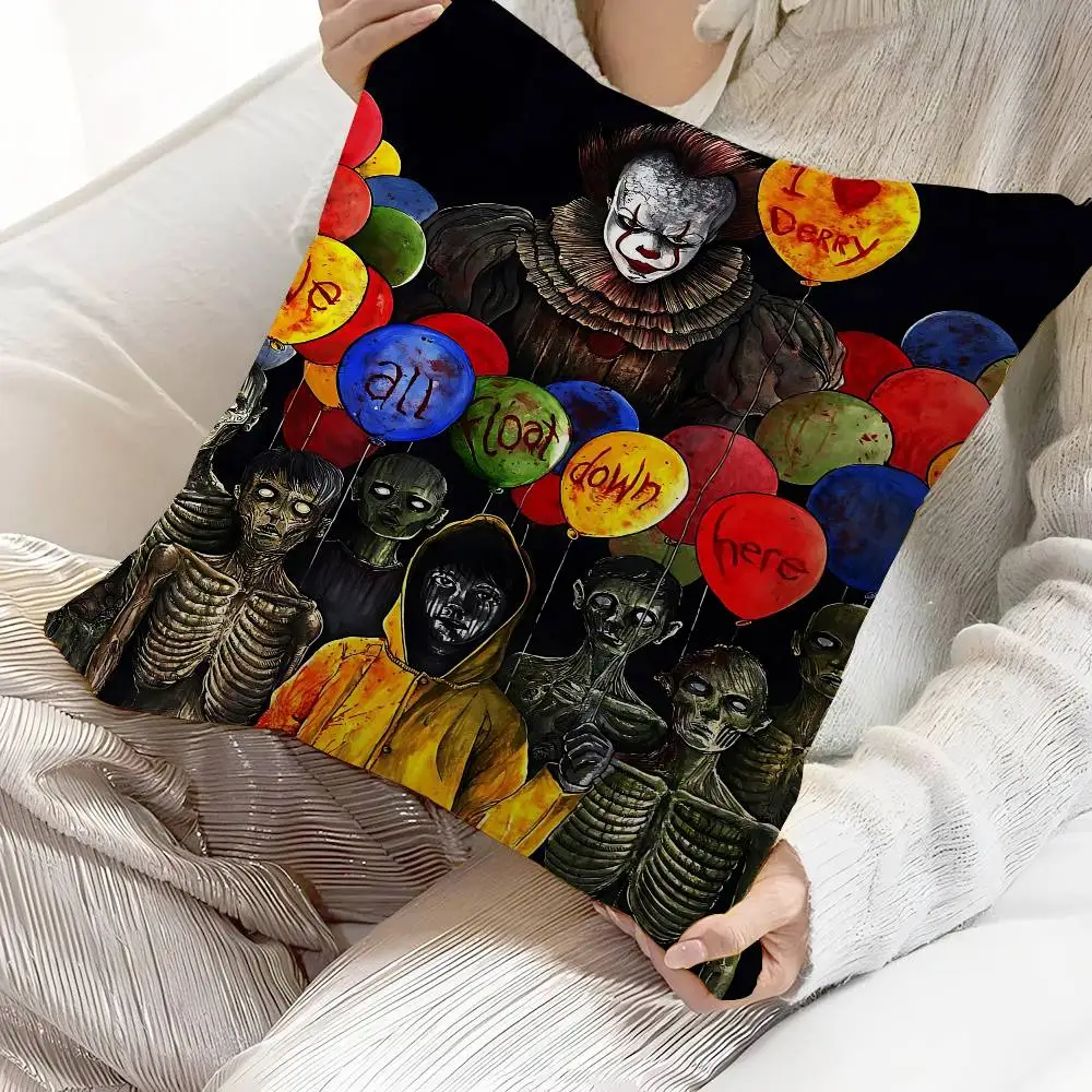 Movie I-It P-Pennywise Personalized picture text home decorative pillows Household Gifts 45x45cm