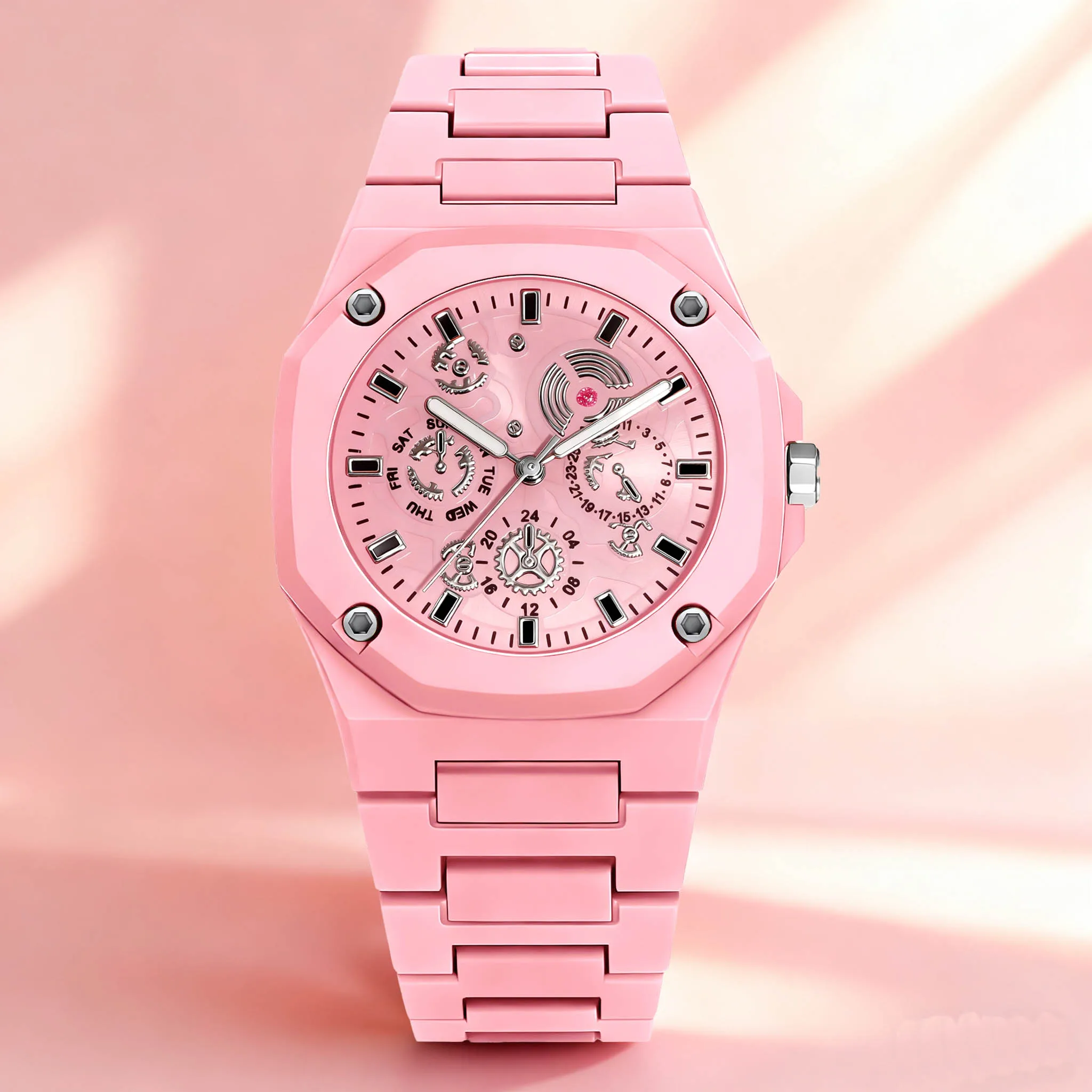 1-piece new watch, polygonal dial, fashionable and trendy accessory for outfit coordination