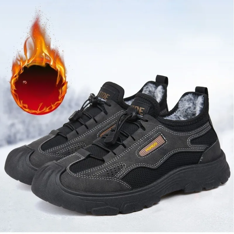 2026 Winter New Fashion Comfortable Warm Plush Boots Men's Snow Boots Running Sneakers Outdoor Soft Sole Cotton Shoes for Man