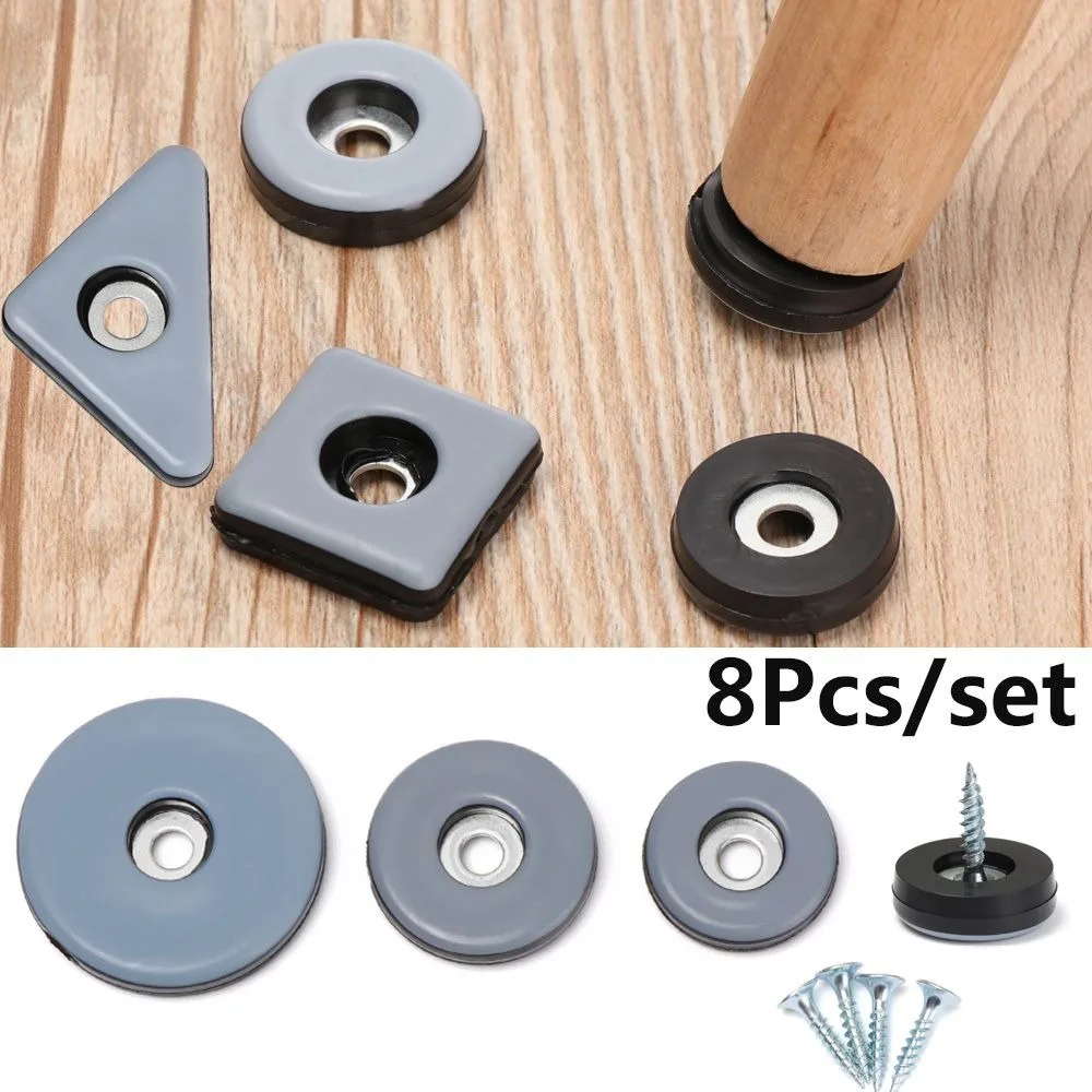 8pcs Anti-abrasion Home Easy Move Chair Fittings Table Sofa Bumper Slip Mat Anti Noisy Floor Protector Furniture Leg Slider Pads