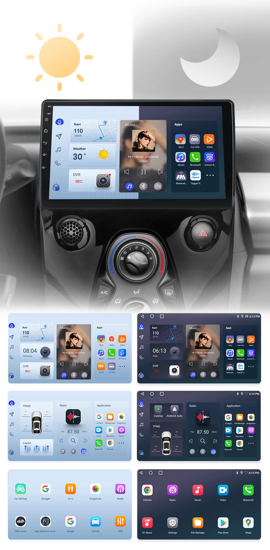 Junsun AI 4G LTE Drahtlose CarPlay Android Auto Auto Radio Für Toyota Aygo 2015 Citroen C1 2020 Peugeot 108 GPS Navi BT DSP RDS FM – Detail 7