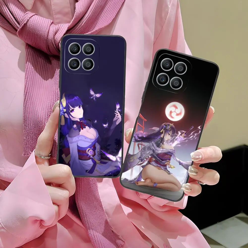

Genshin Impact Raiden Shogun Phone Case for Honor 90 80 70 60 50 30 20 10 9 8 7 Pro S SE Lite 5G Colour Printing Protective