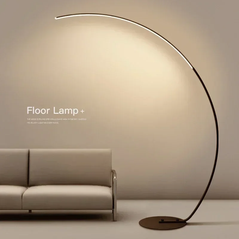 

SANDYHA Nordic LED Floor Lamp Half Moon Arc Design Living Room Bedroom Study Lighting Fixture Modern Home Decoration