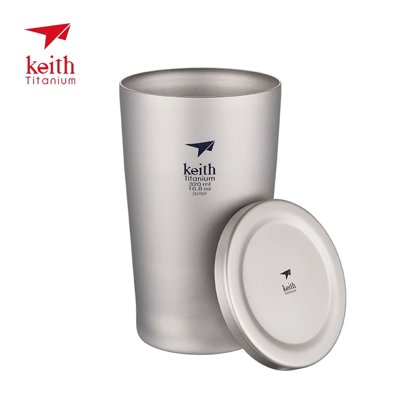 

Keith Double Wall Titanium Beer Mugs Insulation Drinkware Outdoor Camping Coffee Cups Ultralight Travel Mug 320ml 98g Ti9221