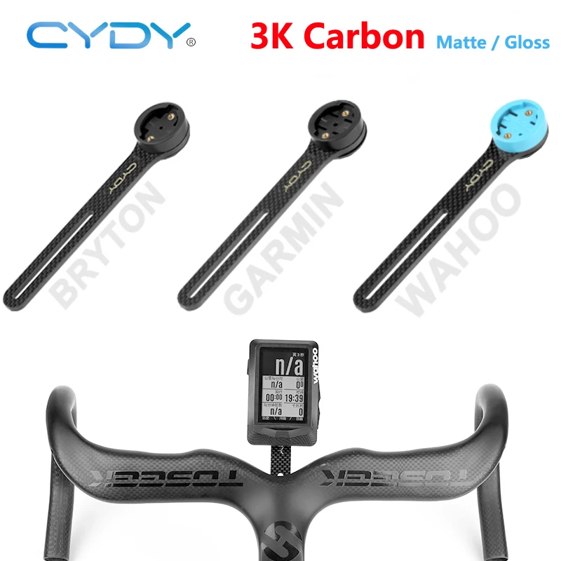 CYDY Carbon 3K Garmin Mount Edge 130 200 Road Bicycle Computer Holder Wahoo Bryton Rider 420 Cycling Bike light lamp Clip Camera