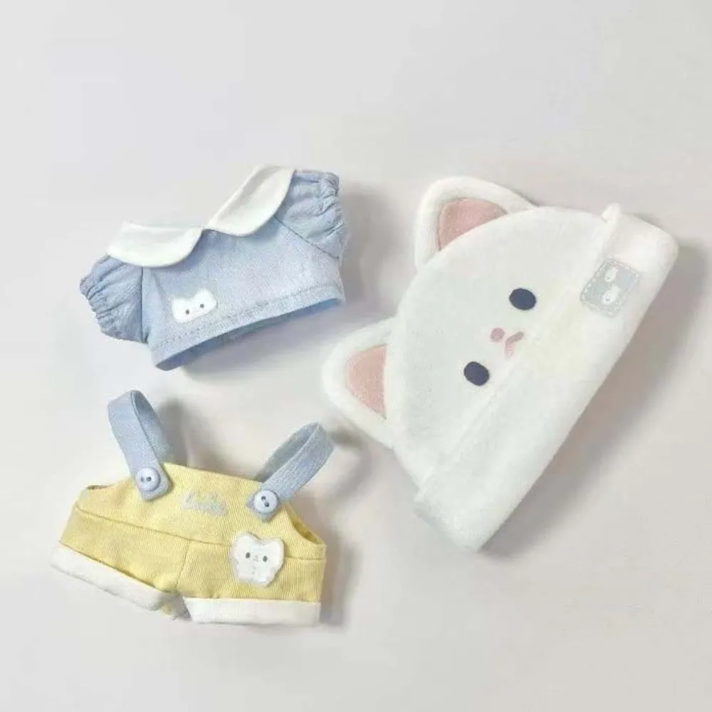 1 set DIY Clothing Cat Hat 10cm Cotton Clothes Strap Pants Mini Clothes Outfit Cute Creative Dress Up Set Children's Gift