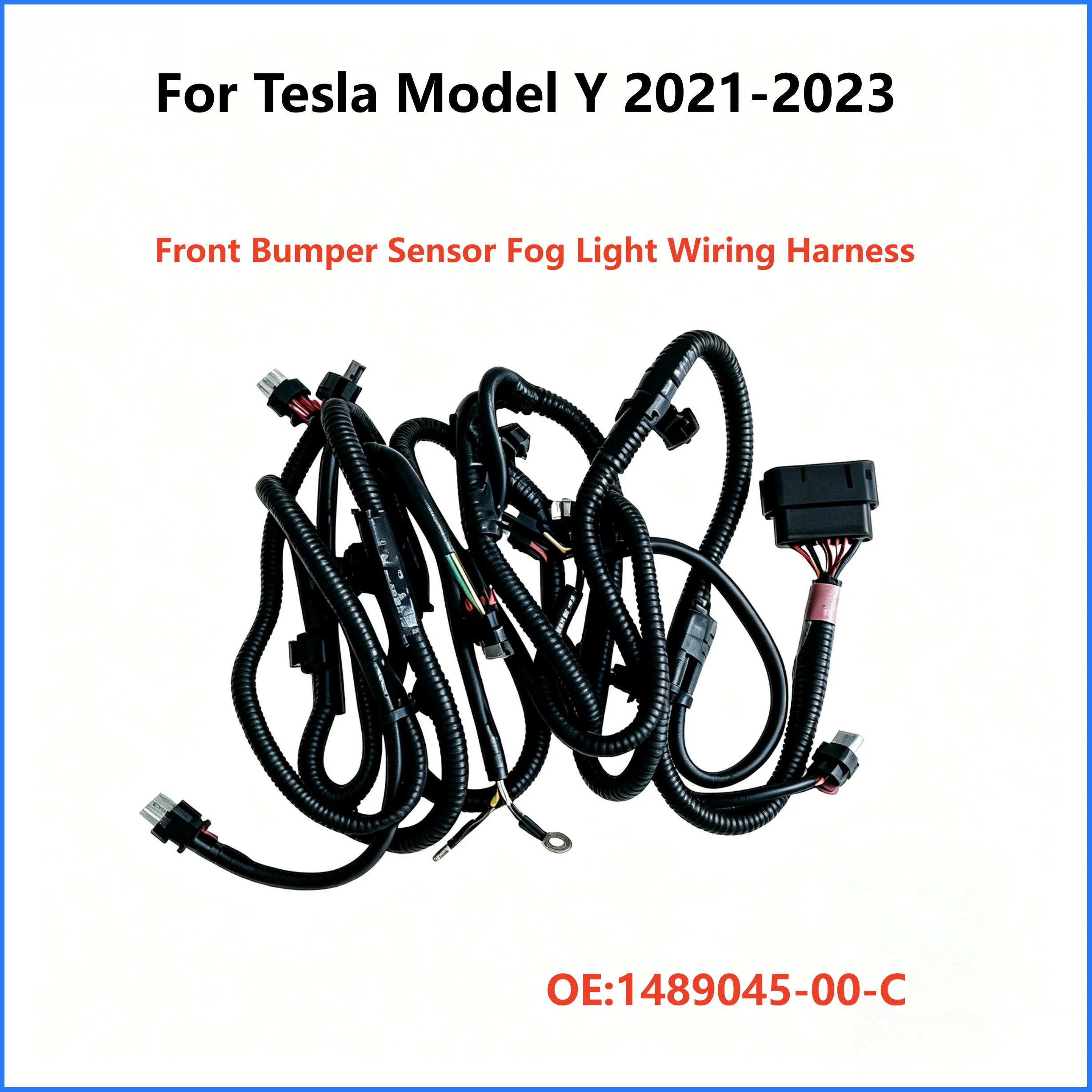 Front Bumper Radar Wiring Harness With Fog Light OE 1489045‑00‑C For Tesla Model Y 2021‑2023 Auto Replacement Parts