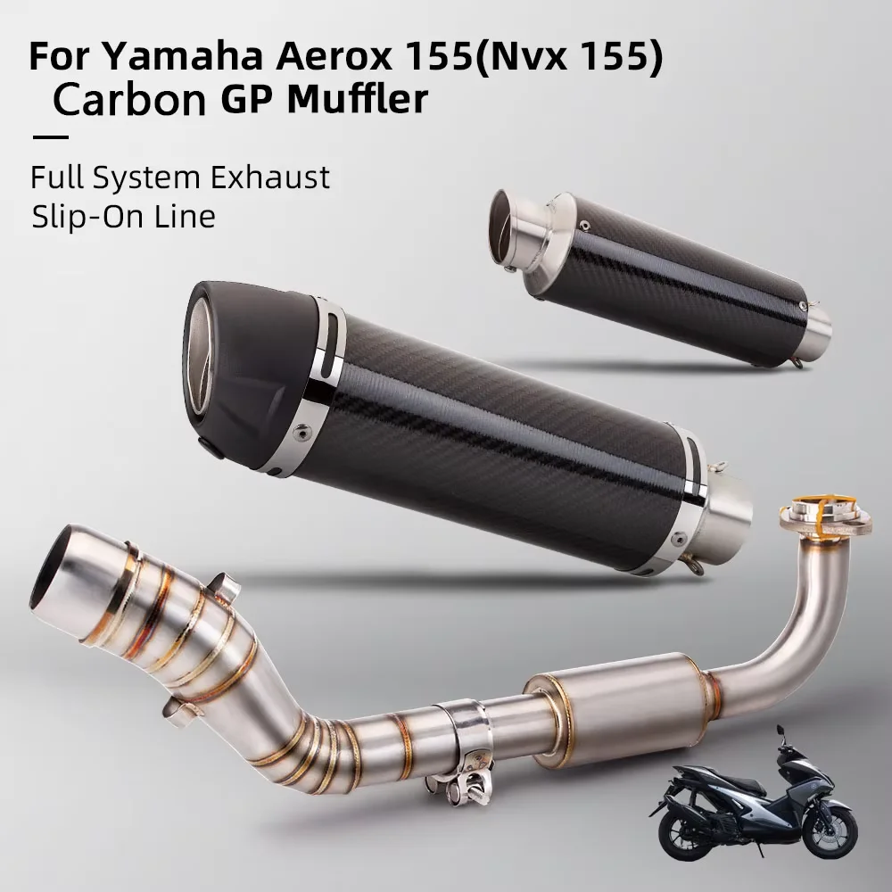 

Slip On For yamaha NVX155 Aerox 155 Aerox155 Full System Motorcycle Front Middle Link Pipe with Escape Carbon Muffler
