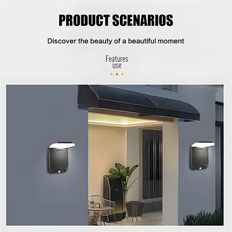 

AB66-Solar LED Wall Light With Motion Sensor - IP65 Waterproof Foldable Lamp For Patio, Garage