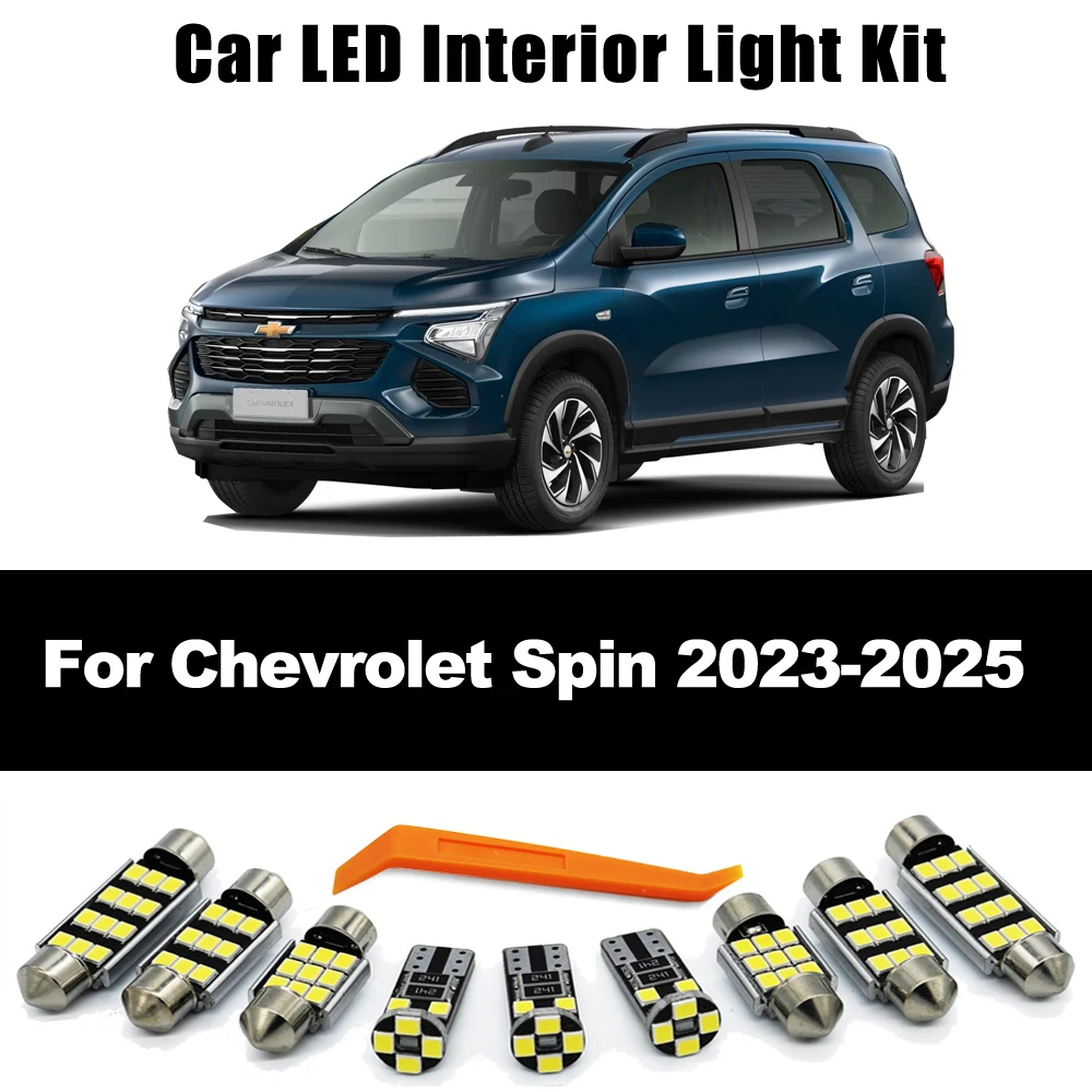 

ZITWO 9 шт. Canbus светодиодный комплект внутренних ламп для Chevrolet Chevy Spin 2023 2024 2025 купольный комплект ламп для чтения багажника аксессуары