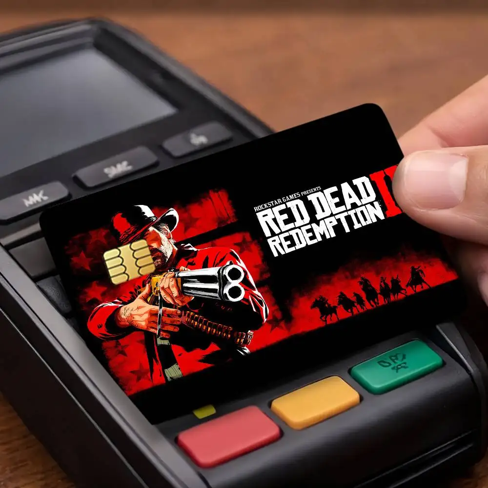 Game R-Red D-DeadS Redemption 2 Credit Card Public Transportation Cards Protective Sticker Waterproof Card Face Decoration 4PCS