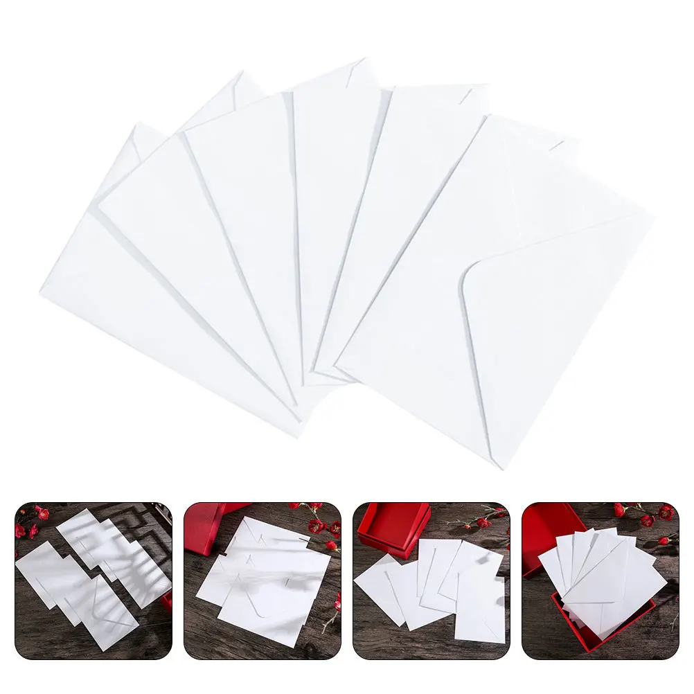 50 قطعة من المظاريف البيضاء المزخرفة للمشروعات الإبداعية والدعوات والصور وبطاقات الحروف وحفلات الأعمال تستخدم المغلف الأبيض #1