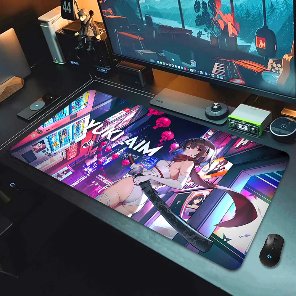 Yuki Aim เมาส์ HD พิมพ์เกมขนาดใหญ่ Mousepad อุปกรณ์เสริมเกม Anime Mouse Pad แป้นพิมพ์คอมพิวเตอร์โต๊ะ Gamer Mausepad XL