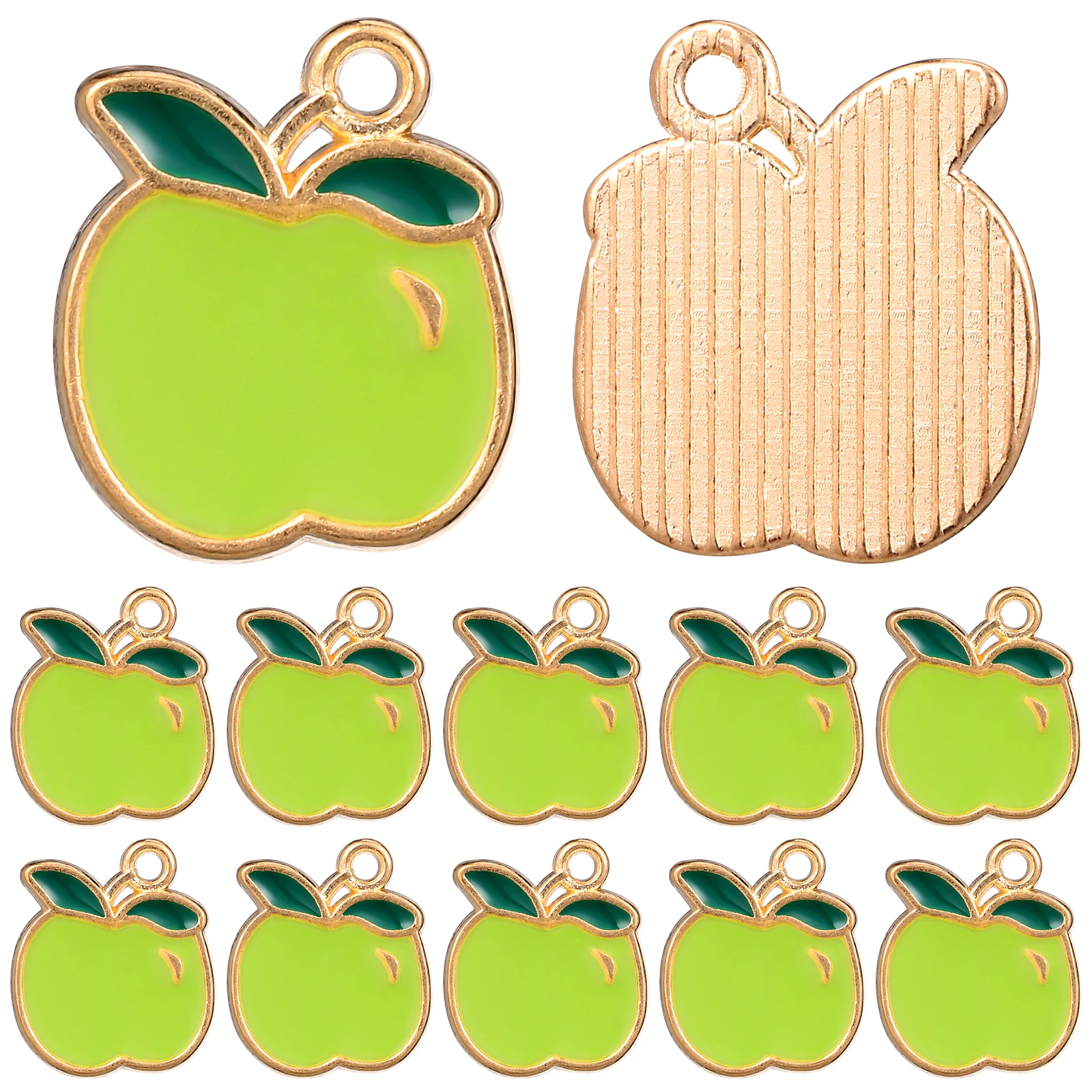 

20pcs Alloy Charm Pendant Key Chain Necklace Pendants Bracelet Cellphone Accessories Jewelry Making Fruits Design Bright