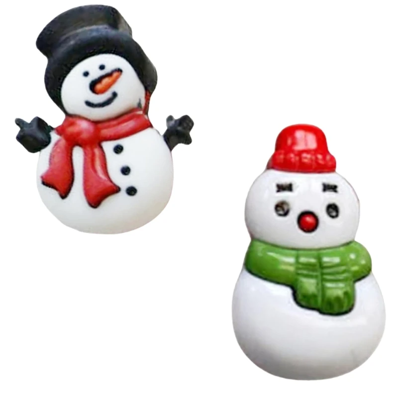 4pcs Christmas Themed Cabinet Knob Covers with Snowman Designs Reusable Christmas Decors Easy Installs for Home Decors Dropship