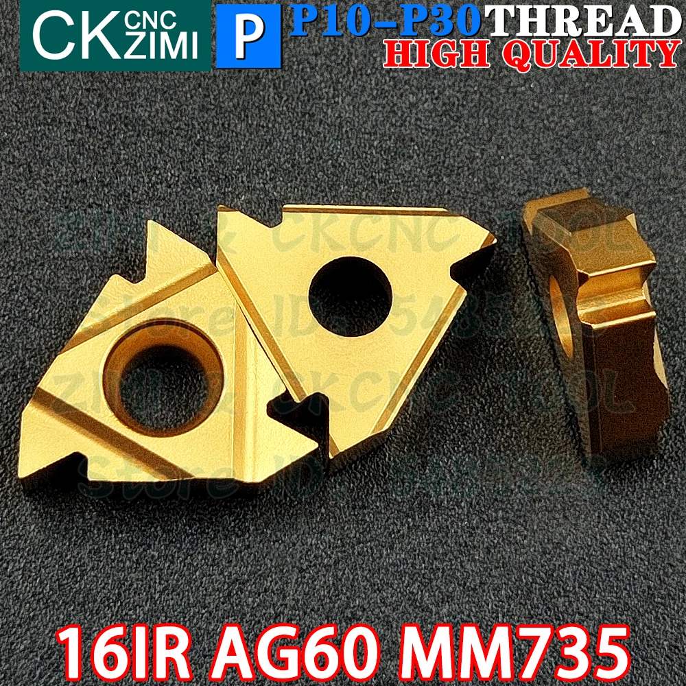16IR AG60 MM735 0.5-3.0 pastilhas de metal duro Esquerda direita Pastilhas rosqueadas externas internas Ferramentas RT16.01N G60P MMT16IR AG60 Ferramentas de torneamento CNC de metal