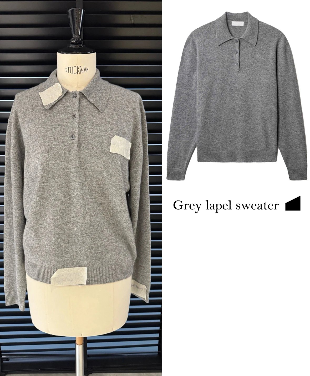 

FWRD женский осенне-зимний модный повседневный серый свитер с лацканами, женский универсальный серый свитер с лацканами # FWRD0022