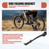 ABVL-Bicycle Kickstand Adjustable Aluminum Bike Side Folding Cycling Side Stand Parking Leg Rod Mountain Road Bike