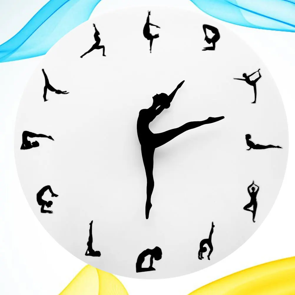 

1Pcs Silent Wall Clock Creative Yoga Eco-Friendly Material Home Bedroom Living Room Decoration Wall