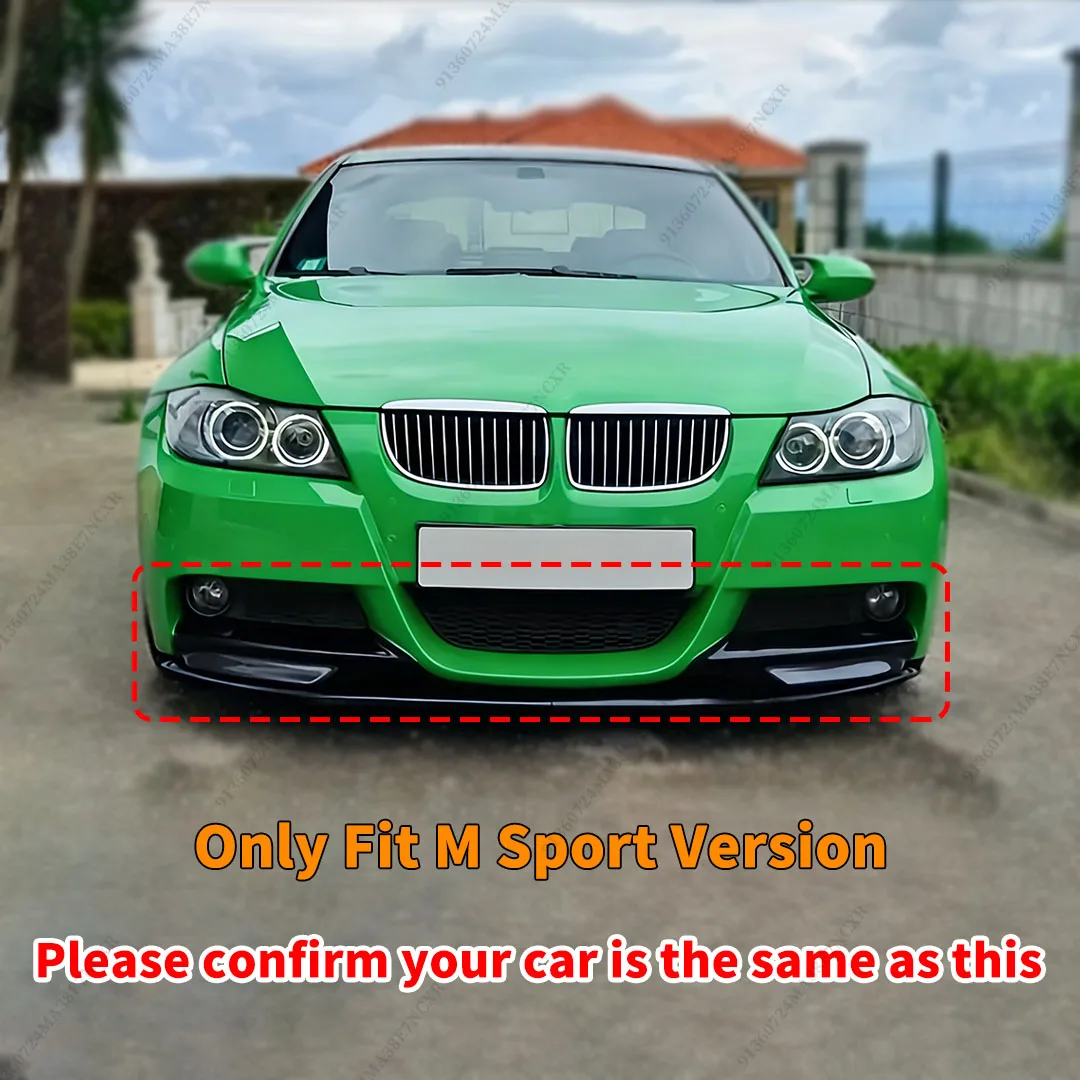 Front Air Dam Bumper Lip Splitter For BMW 3 Series E90 E91 M Sport Model 2005 2006 2007 2008 Body Kit Deflector Guard Tuning