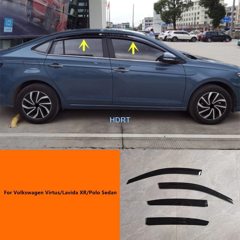 Car Styling Window Visor Deflector For Volkswagen Virtus/Lavida XR/Polo Sedan 2023 + Accessories Sun Rain Shelter Weather Shield