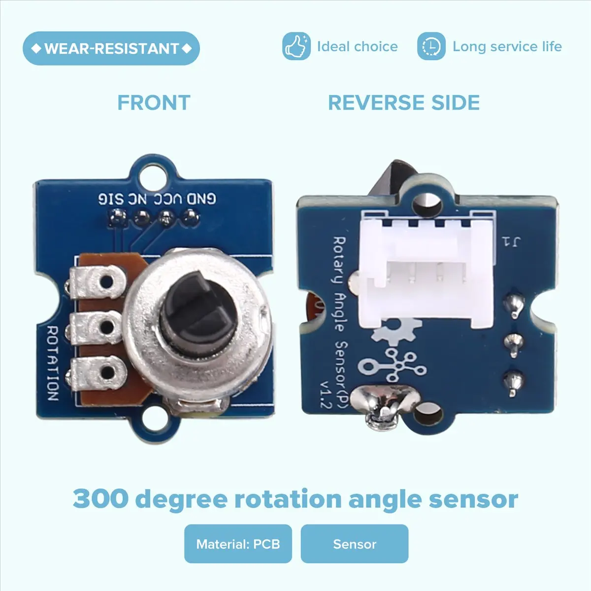 Grove - 300° Rotary Angle Sensor Potentiometer Module for ,for ,DIY Electronics ,Robotics Projects