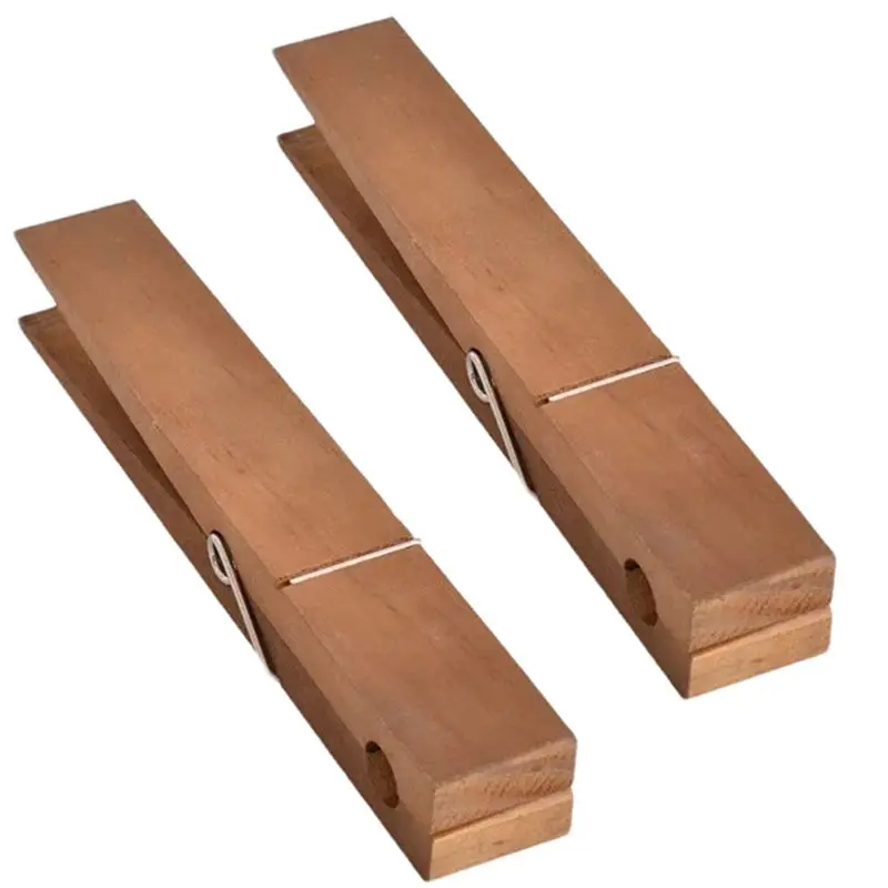 ABKS-Clothes Peg Bath Towel Holder Wall Mounted Non-Slip Wooden Towel Holder For Hanging Multipurpose Easy Installation