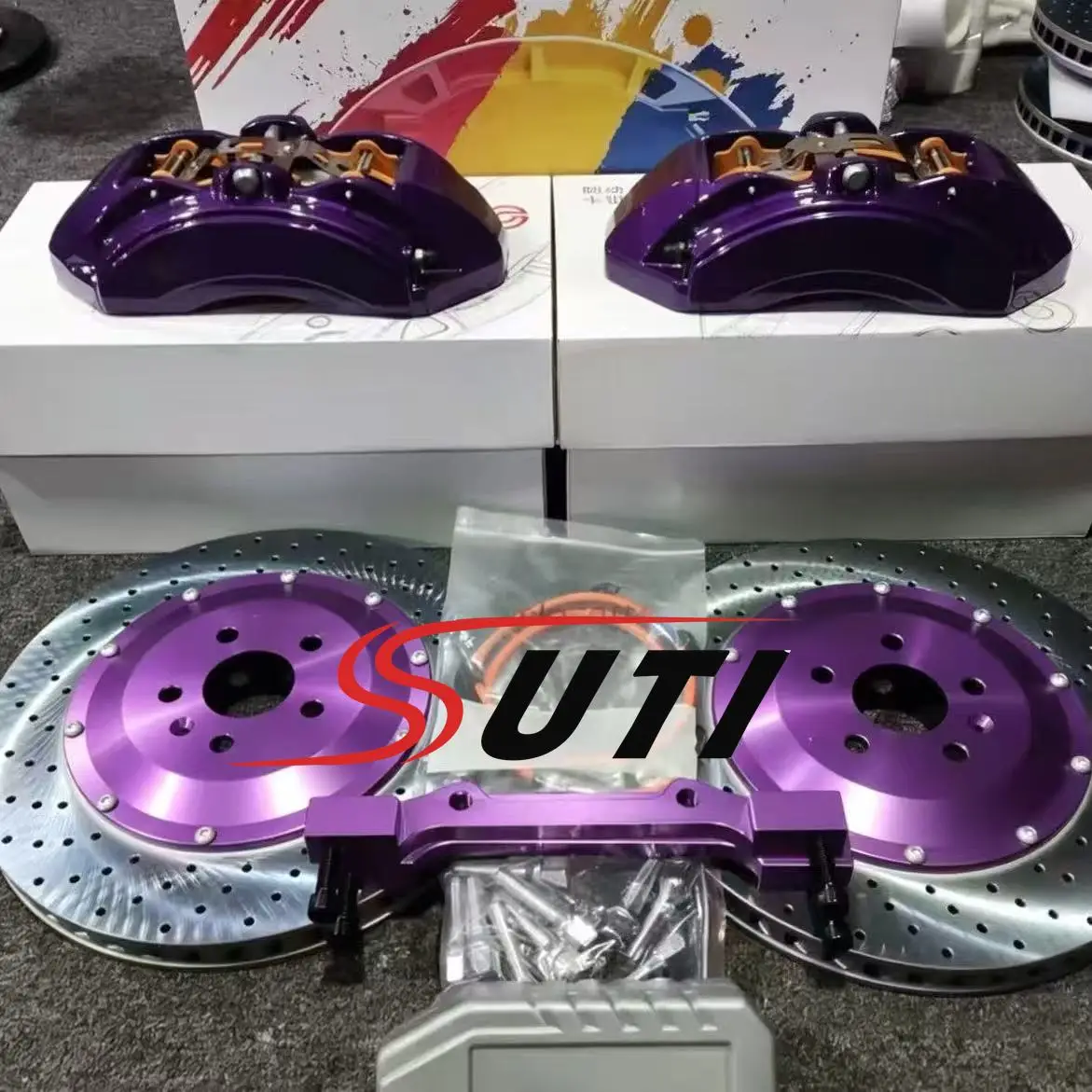 Original Angle Big Brake Caliper 6 Piston Kit 18 Inch Wheel for E92 E39 F36 E46 M3 E37 IS350 Coupe