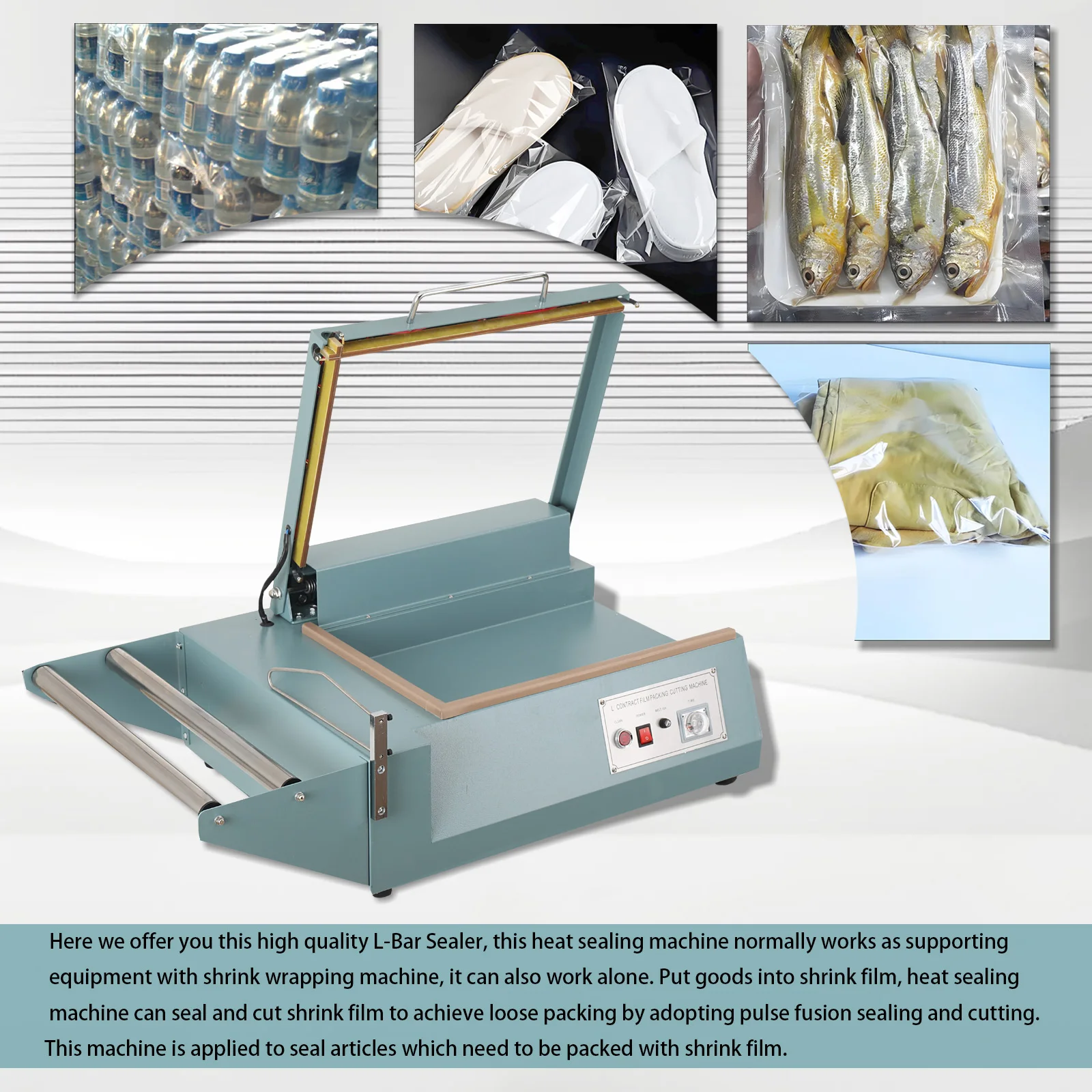 SF-380L Manual Heat Shrinkable Film Sealing And Cutting Machine Manual L-Shaped Sealing Cutting Packaging Machine 110V