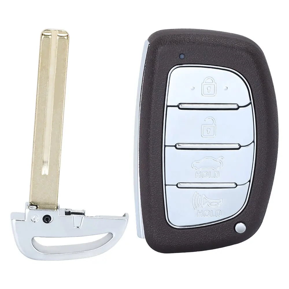 KEYECU Ersatz-Smart-Remote-Key-Shell-Gehäuse mit 4 Tasten für Hyundai IX25 IX35 SONATA Tucson – mit Batteriehalter oder ohne