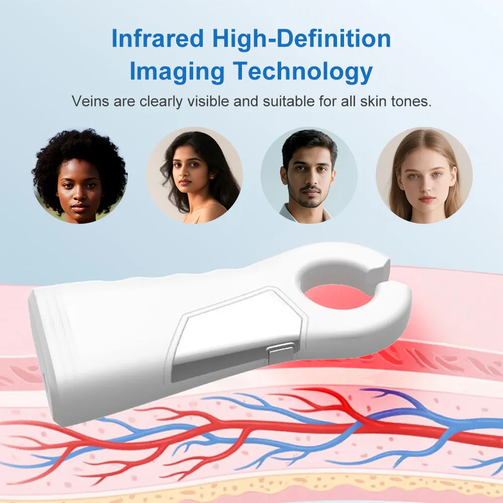 LED Vein Finder, Red Light IV Access Viewer, Rechargeable Vein Locator, Handheld All Skin Type Vein Hunter Transilluminator