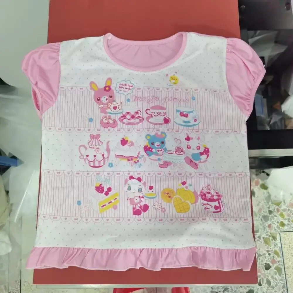 mezzopiano replica Japanese-style cute childlike sweet girls' clothing short-sleeve summer vintage T-shirt cartoon pink