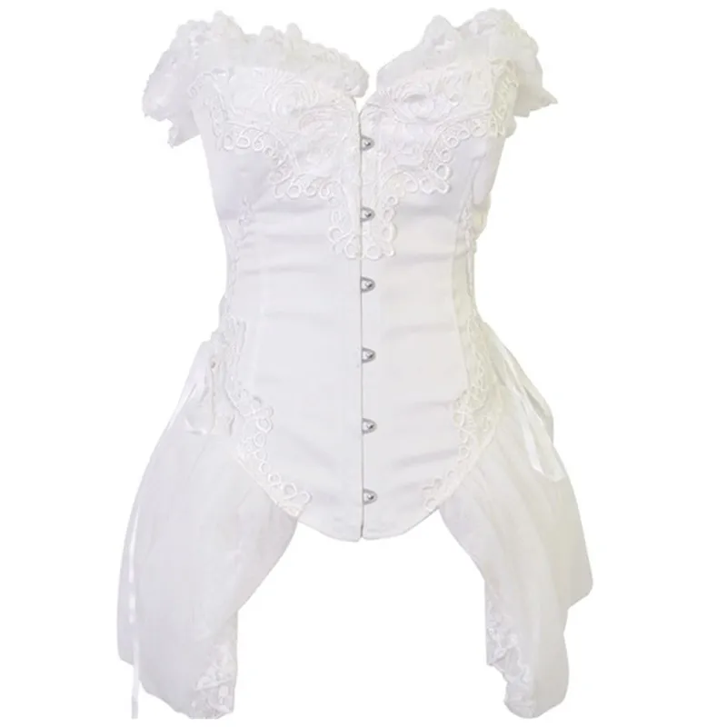 Vintage Victorian Lace Mesh Floral Steampunk Gothic Sexy Corset Women\'s Burlesque Wedding Elegant Bustier Corselet