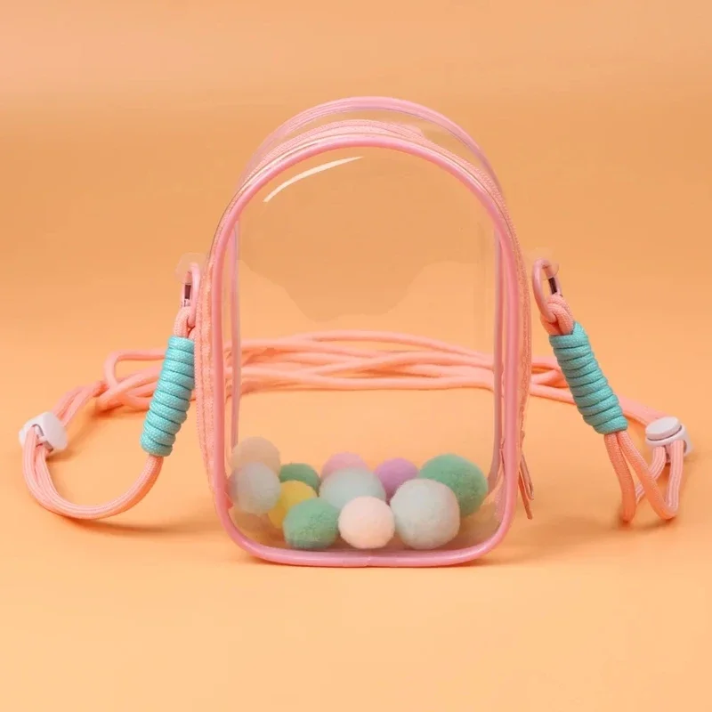 14cm Doll Protect Case Dustproof Simple Strap Model Crossbody Transparent Shoulder Pain Bag For Labubu Dolls