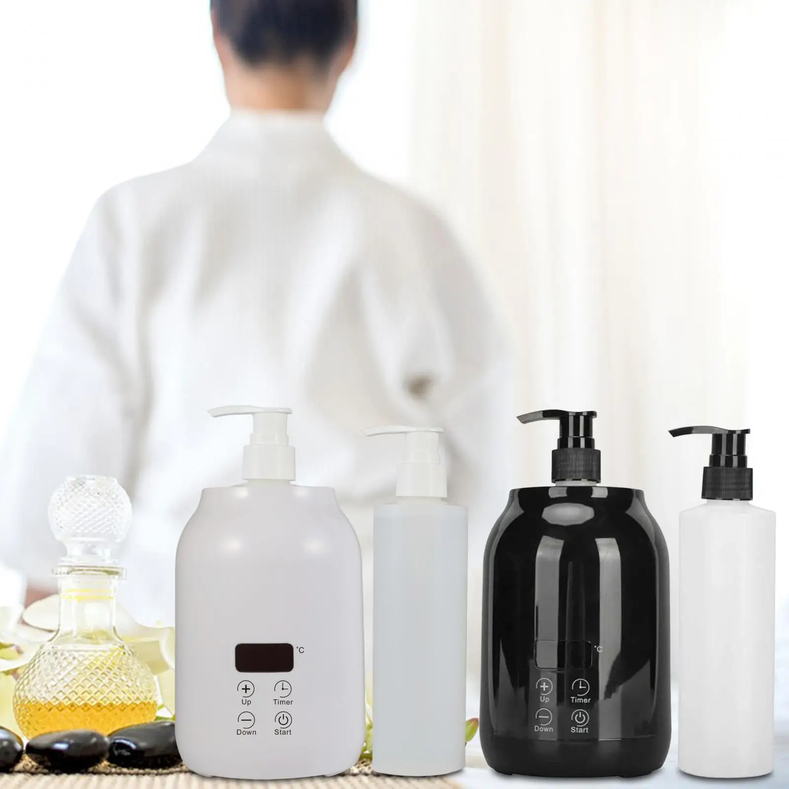 Einzelne Flasche Massage Öl Heizung LED Bildschirm Massage Öl Lotion Creme Heizung Professionelle Massage Werkzeuge Beheizte Öl Flasche Wärmer