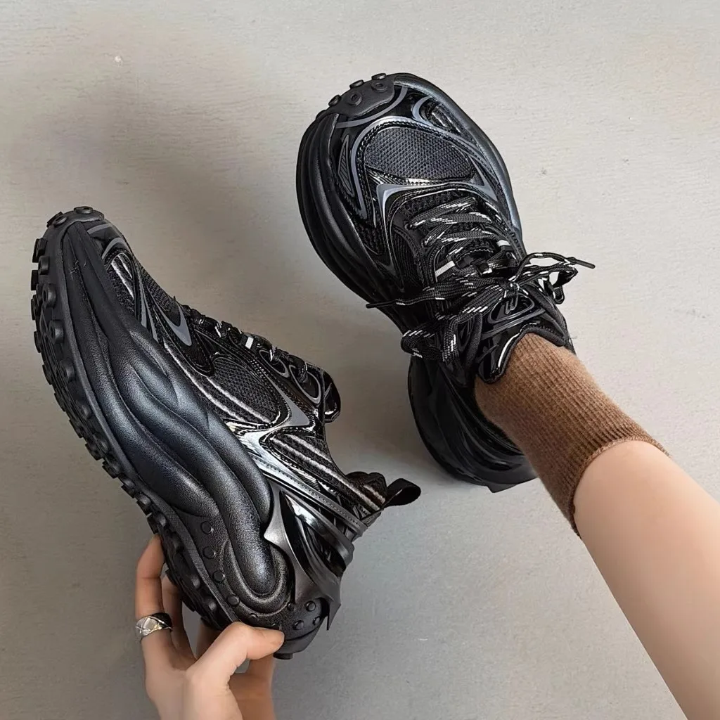 

Real Leather Dad Shoes Men's New Style Mesh Octopus Shoes Thick Bottom Versatile Couple Model Shoes Women's Fashionable Singl...