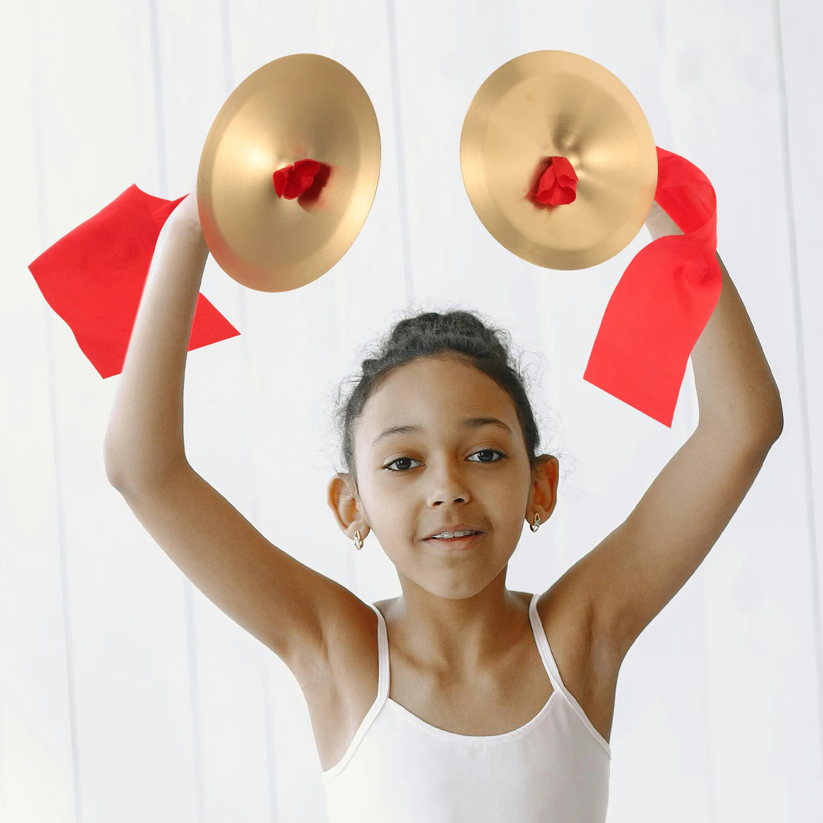 

Drum Cymbal Toys Children Musical Instrument Dancing Props Hand Cymbals Small Polyester for Kids